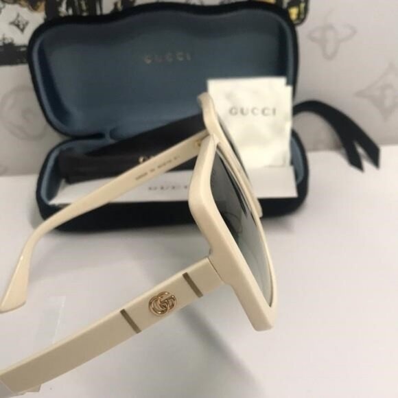 New Authentic Gucci Cream Sunglasses for Women GG0632s 004 main image 4